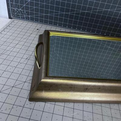 Gold Beveled Mirror Tray 