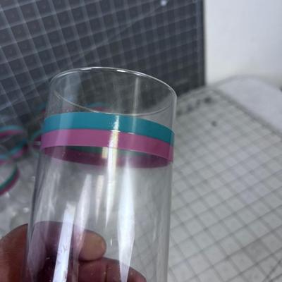 8 Tumbler Glasses with Stripes