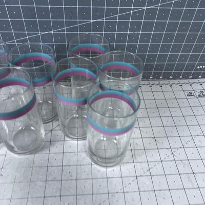 8 Tumbler Glasses with Stripes