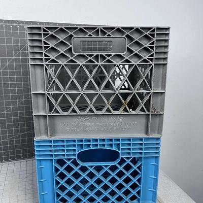 2 OLD Stackable Milk Crates 
