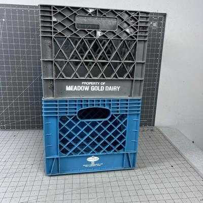 2 OLD Stackable Milk Crates 