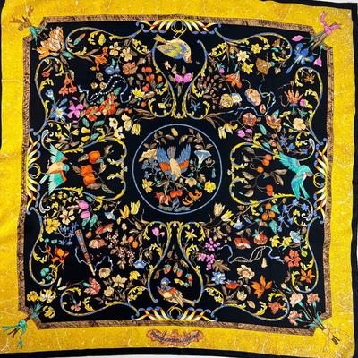 196 Authentic HERMÃˆS Carre 90 Silk Scarf Pierres d'Orient et d'Occident by ZoÃ© Pauwels 1988