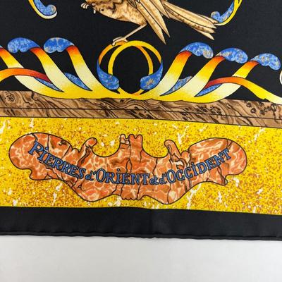 196 Authentic HERMÃˆS Carre 90 Silk Scarf Pierres d'Orient et d'Occident by ZoÃ© Pauwels 1988