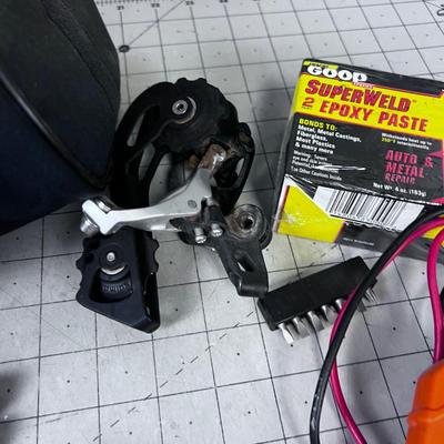 Tote with Tools and Bike Parts 