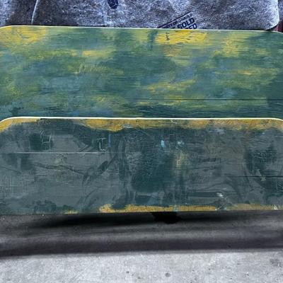GREEN Painted Full size Foot & Head Board No Rails