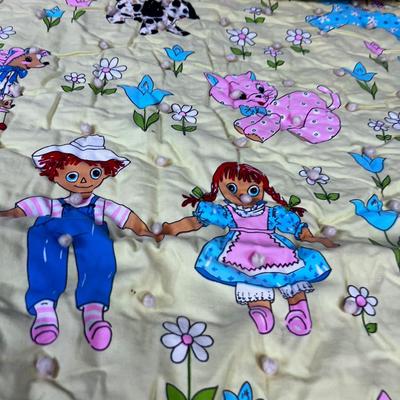 Yellow Ragged  Ann Blanket with Pink Back 