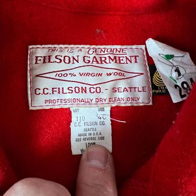 Filson RED 100% WOOL Hunting Jacket 