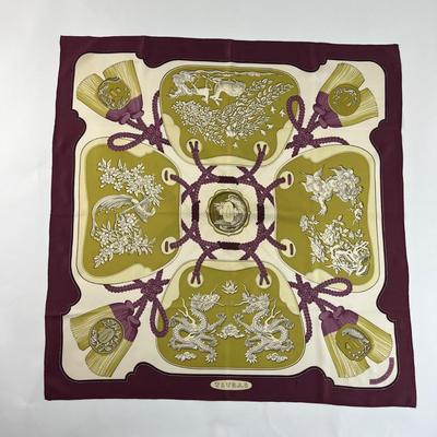 200 Authentic HERMÃˆS Carre 90 Silk Scarf Tsubas by Christiane Vauzelles 1991 Re-issue