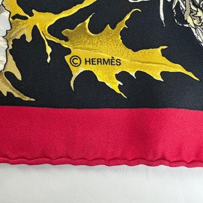 201 Authentic HERMÃˆS Carre 90 Silk Scarf Faune et Flore du Texas by Kermit Oliver 1986