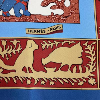 202 Authentic HERMÃˆS Carre 90 Silk Scarf Early America by FranÃ§oise De La Perriere 1979