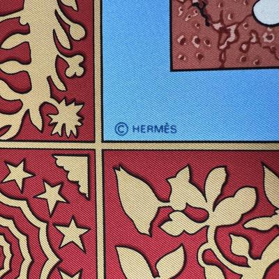 202 Authentic HERMÃˆS Carre 90 Silk Scarf Early America by FranÃ§oise De La Perriere 1979