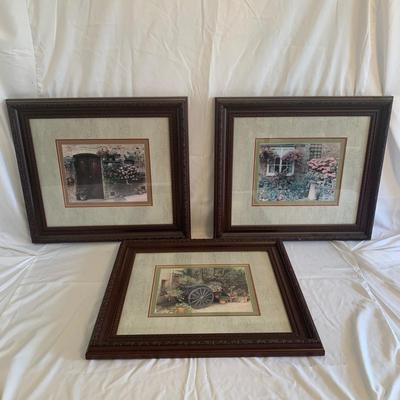 Three Framed Flowers of Provence Art (DR-RG)