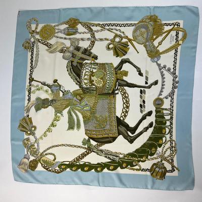 207 Authentic HERMÃˆS Carre 90 Silk Scarf Le Timbalier by FranÃ§oise Heron 1961