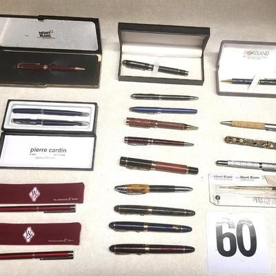 13 Ball Point Pens/6 Fountain Pens---See Descriptions
