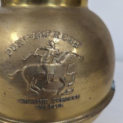 Pony Express Brass Spittoon