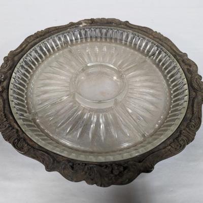 Silver Plated & Crystal Relish Tray