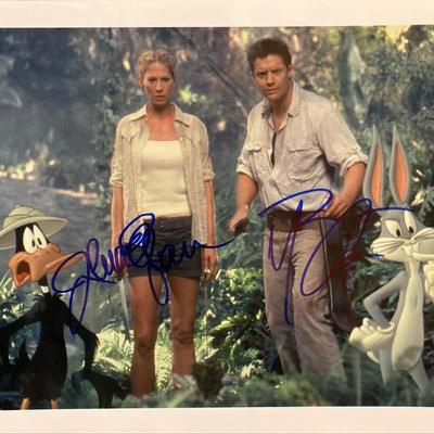 Looney Tunes: Back in Action Jenna Elfman and Brendan Fraser signed movie photo