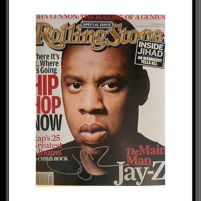 Jay-Z signed Rolling Stone Magazine cover photo
