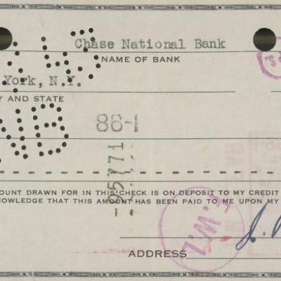 J. Paul Getty signed check