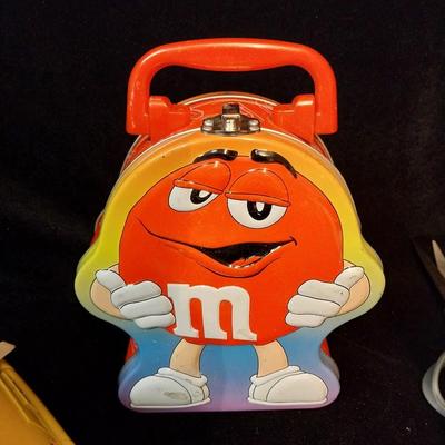 AUTHENTIC M & M TIN LUNCH BOX AND HOT ROD CAR