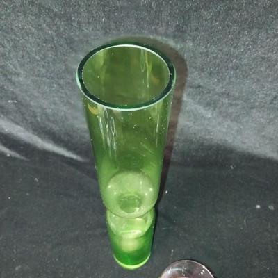 GLASS TRIPLE PLANT STARTER AND 2 GLASS VASES