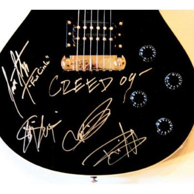 Creed band signed guitar 
