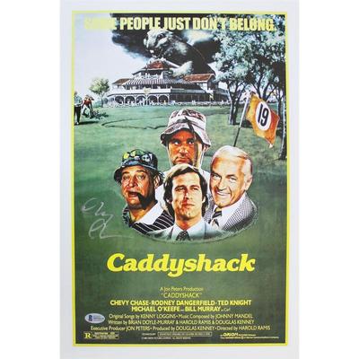 Chevy Chase Caddyshack Signed 12x18 Mini Movie Poster.  Beckett