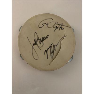 Cream signed tambourine