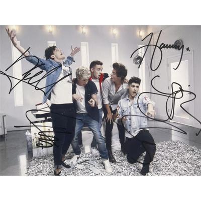 One Direction band signed photo
