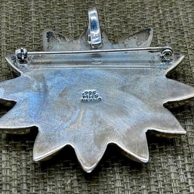 LOT 40 - Mark Wasserman Samara Sterling Silver Flower Brooch Pendant