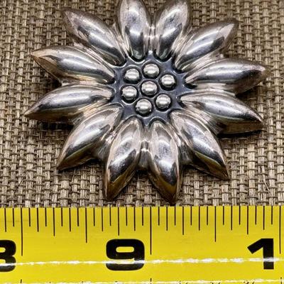 LOT 40 - Mark Wasserman Samara Sterling Silver Flower Brooch Pendant
