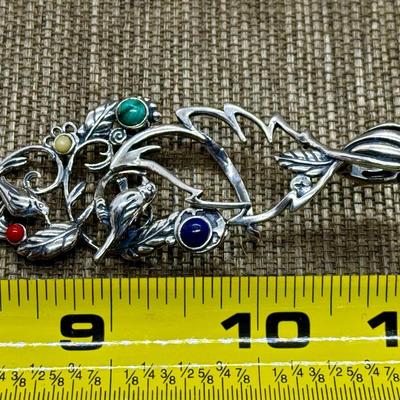 LOT 42 - Sterling Pendant w/ Birds Fritz Cause