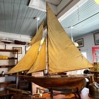 N180 Early 20th Century Large Scale 6â€™ Pond Yacht