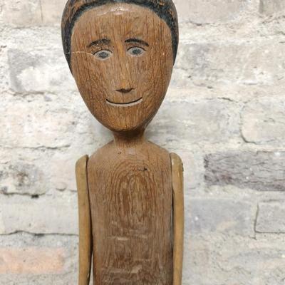 Folk art wood doll