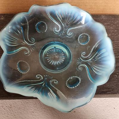 Pair of blue opalescent bowls