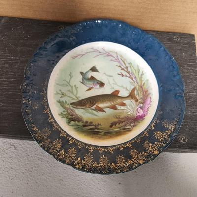 Set of 6 antique fish plates