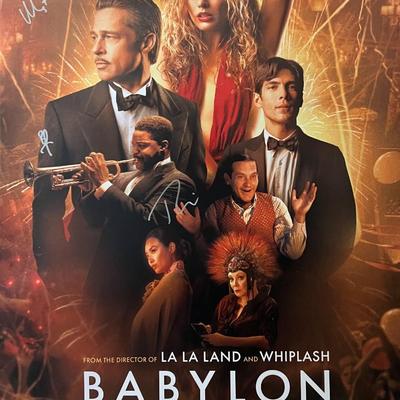 Babylon cast signed movie poster
