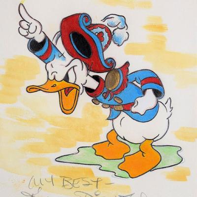 Donald Duck sketch signed by Walt Disney 