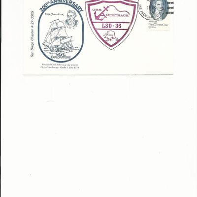 U.S.S. Anchorage - First Day Cover - Captain Cook 200th Anniversary - 1978
