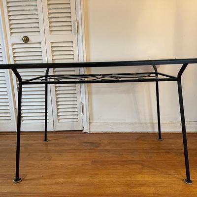 Four Vintage Wrought Iron Chairs & Table (See description)