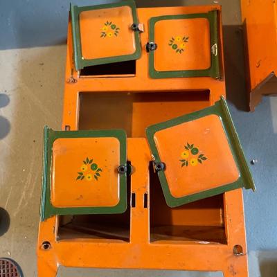 Vintage orange play kitchen set