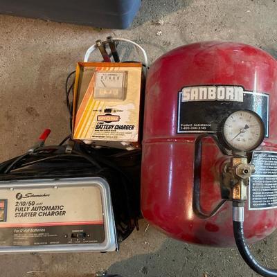 Battery chargers and air compressor