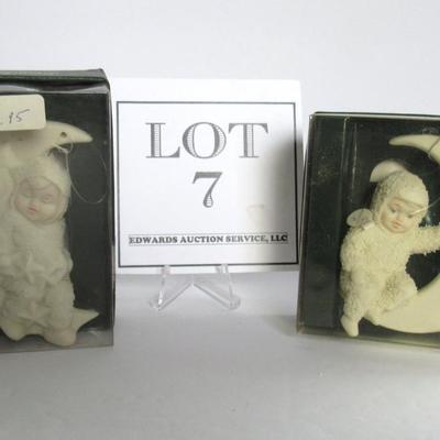 2 Older Dept 56 Snowbaby Christmas Ornaments