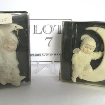 2 Older Dept 56 Snowbaby Christmas Ornaments