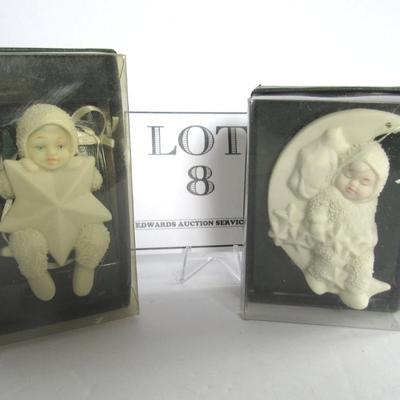 2 Older Dept 56 Snowbaby Christmas Ornaments In Boxes