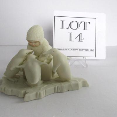 Older Dept 56 Snowbabies With Penguins: Helpful Friends