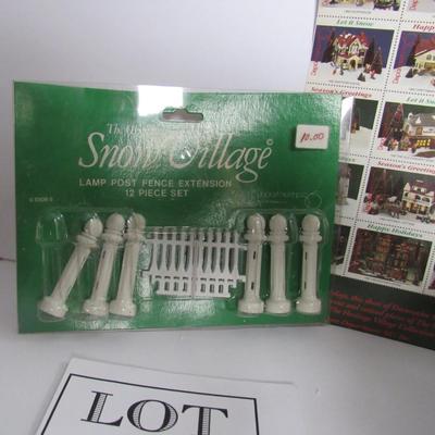 Older Dept 56 Metal Fence, Stickers, Trees and Bushes