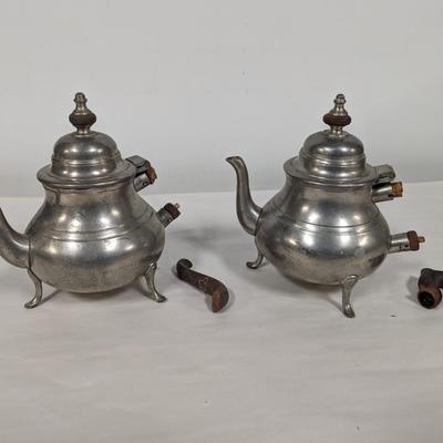 Williamsburg Stieff Pewter CW 80-13 Teapots & Silverplated Bowls