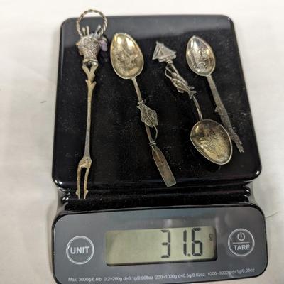 Vintage Sterling Souvenir Spoons 31.6 grams