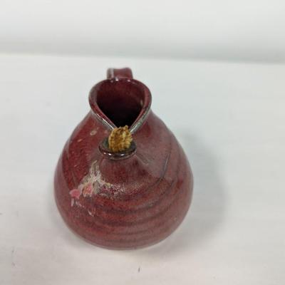 Signed Pottery Handmade Oil and Wick Lantern